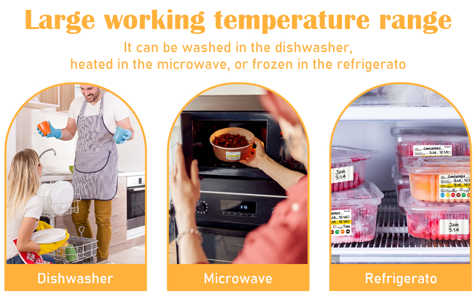 Labels are used within -40 to 150 degrees F