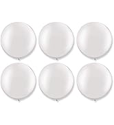 PMLAND 36 Inch Giant Jumbo Latex Balloon White (Premium Helium Quality) 6 Pcs Per Package