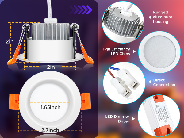 Front Diameter: 70mm/2.75inch Cutout Opening Diamerter: 53mm/2.08 inch Height: 34.8mm/1.37 inch