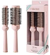 F3 Systems Magic Curling Thermal Brush Set (1&1.7Inches), Cut Drying Time, Self-Standing Round Br...