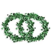 CCINEE 50FT Green Star Tinsel Garlands with Wire,Christmas Star Wire Garland Decorations for Xmas...