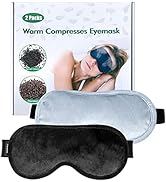 Heated Sleep Mask, TOPOINT Moist Heat Eye Compress(2-Packs) Microwave Heated Eye Mask with Flaxse...