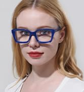 blue rectangle reading glasses fashion eye glasses for women