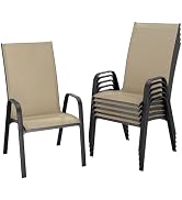 JEAREY Patio Dining Chairs Set of 6, Outdoor Stackable Dining Furniture Set, All Weather Dining S...