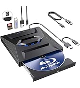 External Blu Ray Drive,Portable Bluray Player Writer Reader,CD Burner with USB 3.0 typc C Port& S...