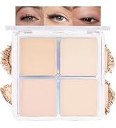 HHLTOH 4 Colors Light Beige Nude Pink Ivory Eye Shadow Powder Palette Makeup, Neutral Matte Shimm...