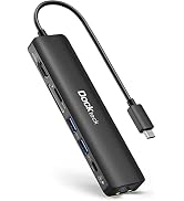 dockteck USB C Hub 4K 60Hz, 7-in-1 USB C PD Ethernet Hub Dongle with 4K 60Hz HDMI, 1Gbps Ethernet...