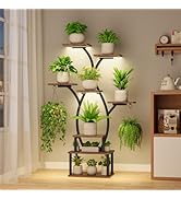 LATIBELL Plant Stand Indoor with Grow Light, 8 Tiered Plant Shelf Indoor for Multiple Plant, Meta...