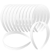 VOKOY 12 PCS White Plastic Headbands, 1 Inch Wide No Teeth Hair Bands for Girls & Women, Blank DI...