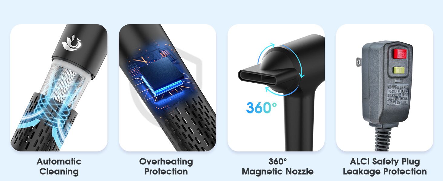High Speed Hair Dryer, 110000 RPM High-Speed Brushless Motor Fast Drying Blow Dryer
