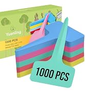 Plant Labels 1000Pcs Yuanling T-Type Plastic Garden Tags Waterproof Plant Sign Stakes Nursery Gar...
