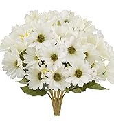 Ruidazon 4 Bundles Artificial Daisy Flowers, 12.2” Outdoor Daisies Flowers Artificial Fake Daisie...