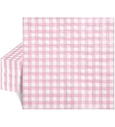 80 Pcs Pink Gingham Napkins, 6.5X6.5 Inch Pink and White Checkered Napkins Plaid Cocktail Napkin ...