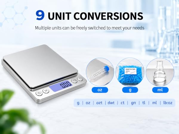 9 unit conversions balance scale