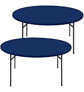 Moosfor Round Spandex Tablecloth 2 Pack, Elastic Fitted Waterproof Tablecloths for 36