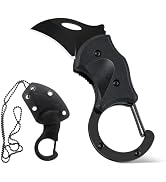 FUNBRO Folding Neck Knife with Sheath, 1.34-Inch Stainless Steel Blade | 3.94 in open, 1.34 in st...