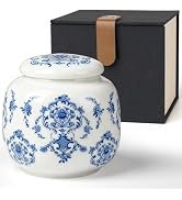 Small Urn for Human Ashes - Blue and White Ceramic Keepsake Cremation Urns, Chinoiserie Urn with ...