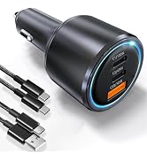 Bywulanda Upgrade 175W USB C Car Charger, PD3.1 100W&PD3.0 45W Type C Adapter, 3 Port Mutiple QC5...