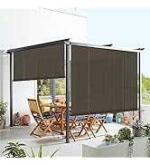 Windscreen4less Outdoor Shade Blinds Patio Roll Up Blackout Shades Exterior Roller Privacy Screen...