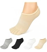 Soxsense No Show Toe Socks Premium Cotton for Women, Align Toes Five Finger Liner Low Cut Thin So...