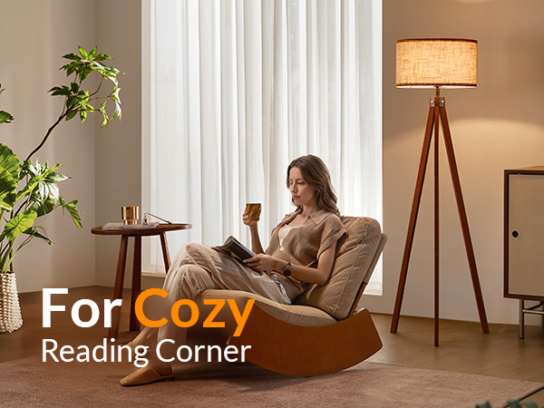 floor lamp for living room mid century standing lamp modern wood light for bedroom office tripod