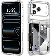 ACANDYA for iPhone 17 Pro Max Case Wallet Clear Protective Phone Case with Credit Card Holder Hea...