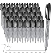 Permanent Markers, Ultra Fine Point, Black, 75 Count, 0.4mm, Fine tip permanent marker set, quick...