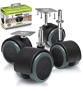 Slipstick CB681 2 Inch Floor Protector Rubber Caster Wheels (Set of 4) 5/16 Inch Stem or Top Plat...