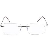 Rimless Progressive Multifocus Reading Glasses Blue Light Blocking No Line Multifocal Computer Re...