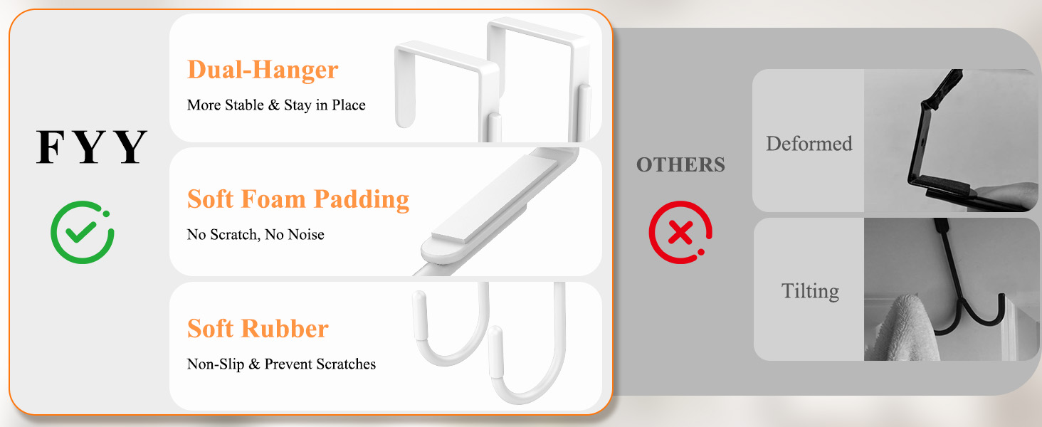 Over the Door Double Hanger Hooks