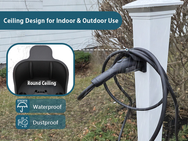 ev charger cable cord holder wall mount organizer sae j1772 hanger hook holster indoor electric car
