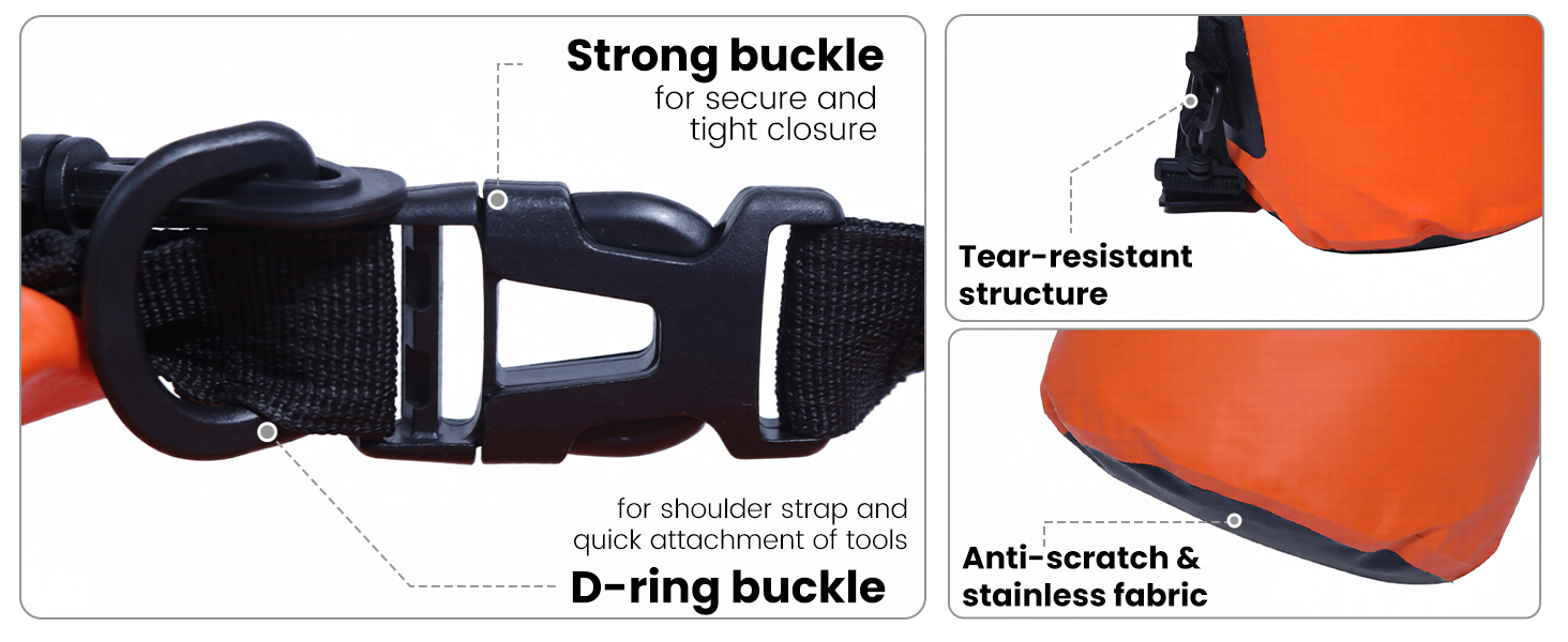 Strong buckle Tear resistant Anti-scratch design Waterproof Dry Bag Durable Kayak Storage Gear