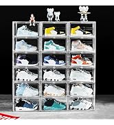 BSFHH 12 Pack Shoe Boxes, Clear Acrylic Stackable Plastic Sneaker Box Container, Magnetic Drop & ...