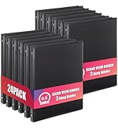Comix Durable 0.5 Inch 3 Ring Binder with Clear Cover, 0.5" Round View Binder with 2 Interior Poc...