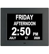 Aowasi Digital Calendar Clock Extra Large Day and Date Time with 3 Medication Reminder for Senior...