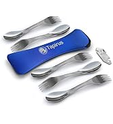Tapirus - 5 Spork Of Steel Utensils Set - 8-inch Long Durable & Rust Proof Stainless Steel Spoon,...