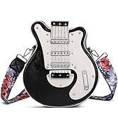 SURPRISE PIE Trendy Guitar Shaped Medium Vegan Leather Crossbody Bag Purse