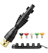 FIXFANS Pressure Washer Gun Adapter with 5 Spray Nozzles and 1 Tips Holder - Power Washer Wand Re...
