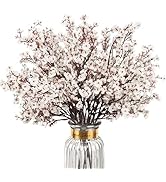 HIAGROW Babys Breath Artificial Flowers, 8 Bundles White Real Touch Fake Flowers Silk Flowers Bul...