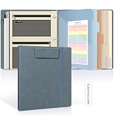 SKYDUE 3 Ring Binder with Magnetic Clipboard, Faux Leather 1 Inch Binder with 5 Dividers, Folder,...