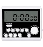 TPNEG Digital Kitchen Timer: 5-Channel Magnetic Digital Clock Timer with Count Up/Down, Alarm, an...