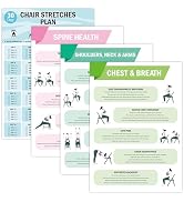 TICIAGA Chair Yoga Workout Poster - 12PCS 30-Day Stretching and Gentle Seated Exercise Chart for ...