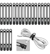 20-Pack Silicone Cable Ties Cord Organizer Reusable, Kanemc Cord Wrap Wire Organizers Cable Strap...