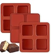 JOERSH Square Cake Silicone Molds | 2.6" x 2.6" x 1.1" Chocolate Molds for S'mores, Marshmallows,...