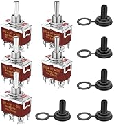 Momentary Toggle Switch, MecRecare 6 Pin DPDT (ON)-Off-(ON) 30A 12VDC/15A 250VAC 3 Way Heavy Duty...