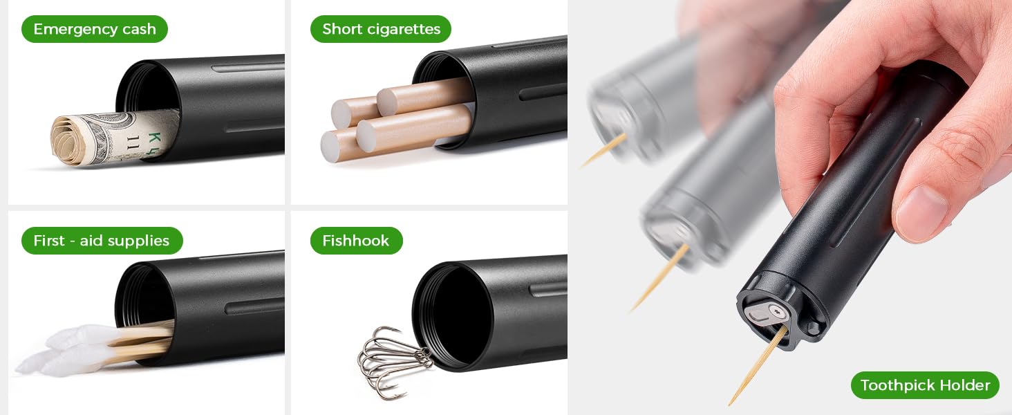 Safe storage for pills & small items, corrosion-resistant.