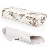 FUFUSING PU Leather Hard Shell Glasses Case, Floral Design Metal Frame, Portable Eyeglass Cases w...