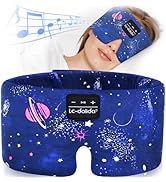 LC-dolida Sleep Mask with Bluetooth Headphones, Silk Eye Mask for Sleeping Side Day Sleepers, 5.4...