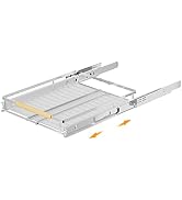 SANNO Expandable Cabinet Pull Out Shelves Organizer Sliding Shelf, Pots and Pans Organizer Under ...