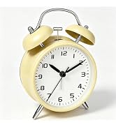 Noubnea 4.5" Loud Alarm Clock for Heavy Sleepers– Analog Battery Operated Alarm Clocks with Bells...